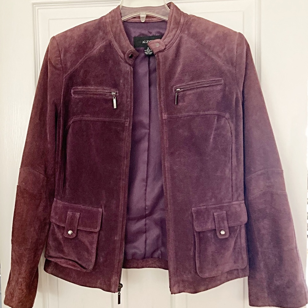Alfani Rich Purple Suede Jacket Size S